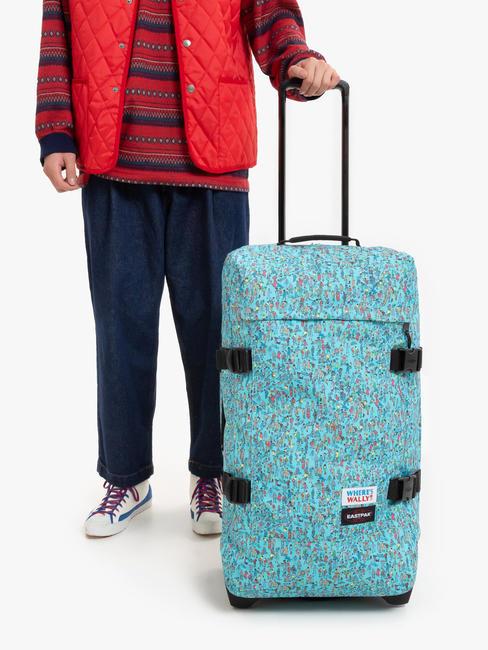 TRANVERZ M Trolley medio wally pattern blue - Trolley Semirigidi