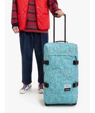 EASTPAK TRANVERZ M Trolley medio wally pattern blue - Trolley Semirigidi - 7