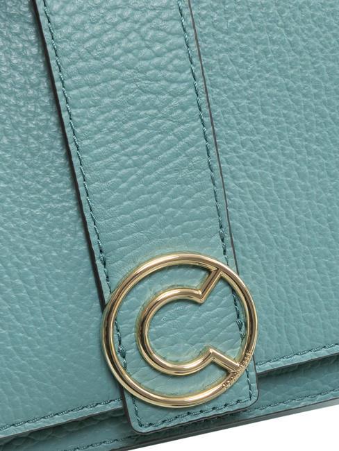 TULIP Borsa a tracolla in pelle martellata aqua - Borse Donna