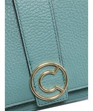 COCCINELLE TULIP Borsa a tracolla in pelle martellata aqua - Borse Donna - 3