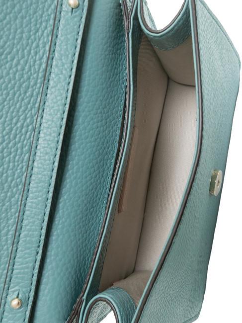 TULIP Borsa a tracolla in pelle martellata aqua - Borse Donna