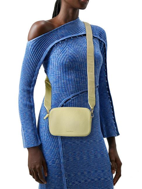 TEBE Borsa a tracolla in pelle martellata lime wash - Borse Donna