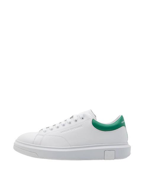 ACTION Sneakers in pelle op.white+green - Scarpe Uomo