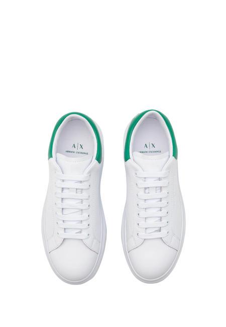 ACTION Sneakers in pelle op.white+green - Scarpe Uomo