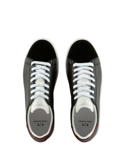 A|X Sneakers in pelle black+wine+op.white - Scarpe Uomo