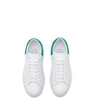 ARMANI EXCHANGE ACTION Sneakers in pelle op.white+green - Scarpe Uomo - 4