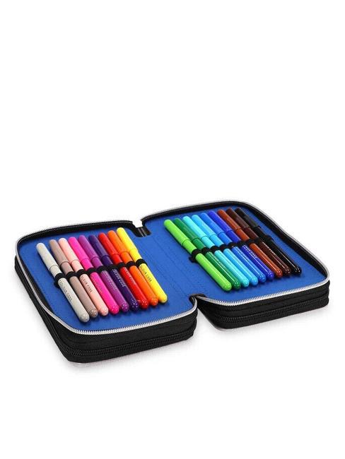 1907 Astuccio 3 zip con kit scuola Nero - Astucci e Accessori