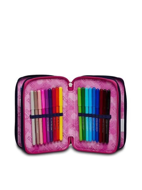 CLOUDY SHAPES Astuccio 3 zip con kit scuola bluedeep - Astucci e Accessori