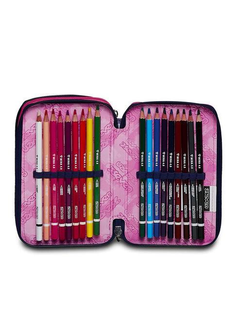 CLOUDY SHAPES Astuccio 3 zip con kit scuola bluedeep - Astucci e Accessori