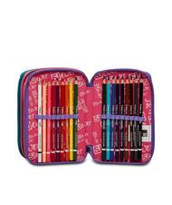 SJGANG EVER RAYLY GIRL Astuccio 3 zip con kit scuola summer rose - Astucci e Accessori - 5