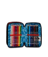 SJGANG EVER DRIFT BOY Astuccio 3 zip con kit scuola red orange - Astucci e Accessori - 4