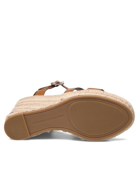 TH Sandali pelle alti zeppa espadrillas cognac brown - Scarpe Donna
