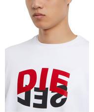 DIESEL S-GIRK Felpa girocollo in cotone white - Felpe Uomo - 3