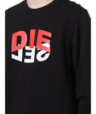 DIESEL S-GIRK Felpa girocollo in cotone black - Felpe Uomo - 2