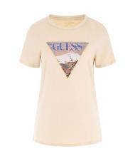 GUESS FUJI EASY  T-Shirt in cotone calm sands multi - T-shirt e Top Donna - 3