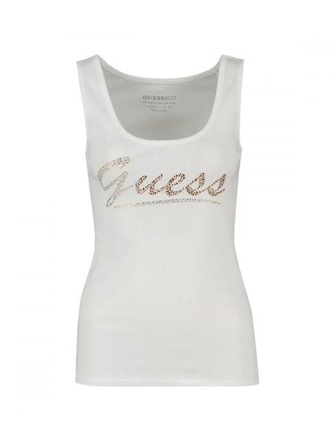LOGO GLITTER Canottiera in cotone purwhite - T-shirt e Top Donna