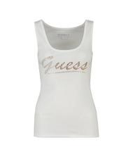 GUESS LOGO GLITTER Canottiera in cotone purwhite - T-shirt e Top Donna - 2