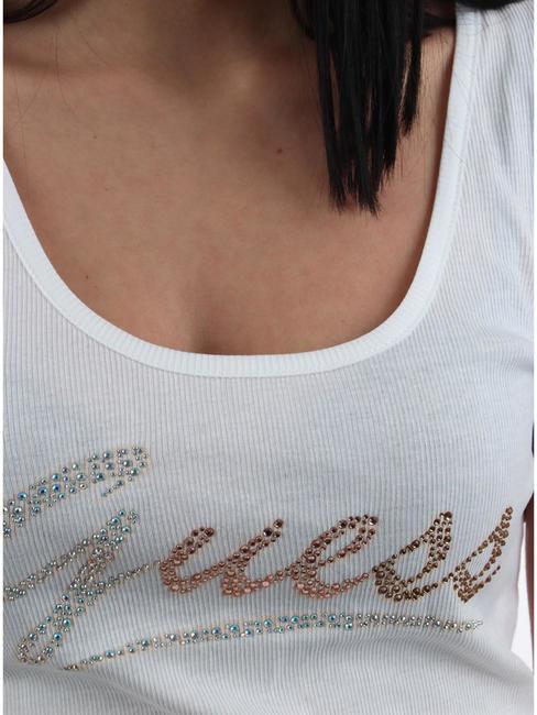 LOGO GLITTER Canottiera in cotone purwhite - T-shirt e Top Donna