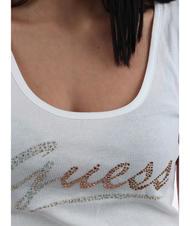 GUESS LOGO GLITTER Canottiera in cotone purwhite - T-shirt e Top Donna - 4