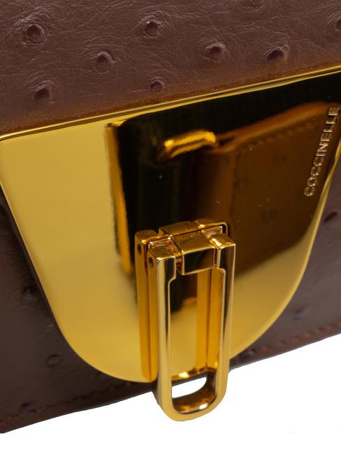 NICO OSTRICH Borsa mini pelle stampata carruba - Borse Donna