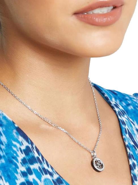 4G LOGO Collana con charm rhodium/black - Collane