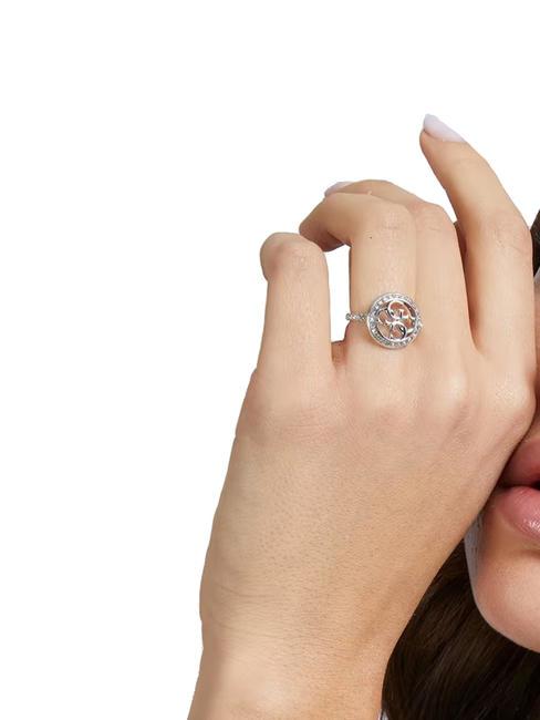 LIFE IN 4G Anello con logo e cristalli SILVER - Anelli