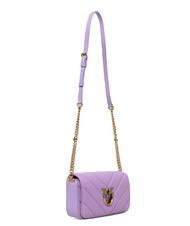 PINKO LOVE CLICK Borsa mini in pelle tulipano viola-antque gold - Borse Donna - 2