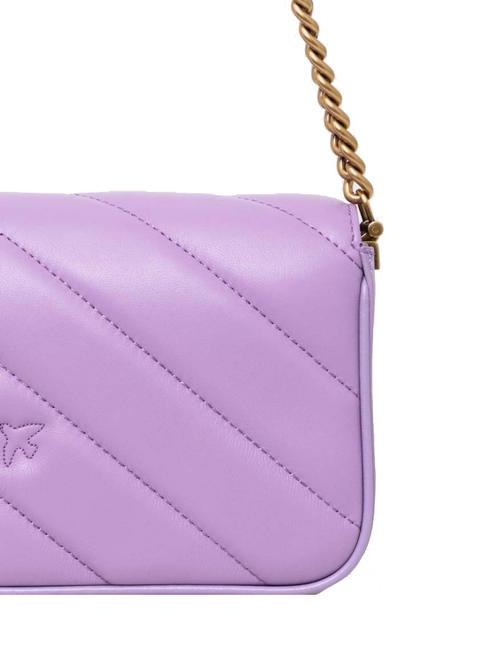LOVE CLICK Borsa mini in pelle tulipano viola-antque gold - Borse Donna