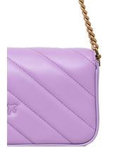 PINKO LOVE CLICK Borsa mini in pelle tulipano viola-antque gold - Borse Donna - 3