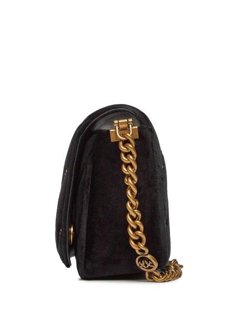 LOVE CLICK Borsa mini in velluto con borchie nero-antique gold - Borse Donna