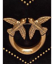 PINKO LOVE CLICK Borsa mini in velluto con borchie nero-antique gold - Borse Donna - 4