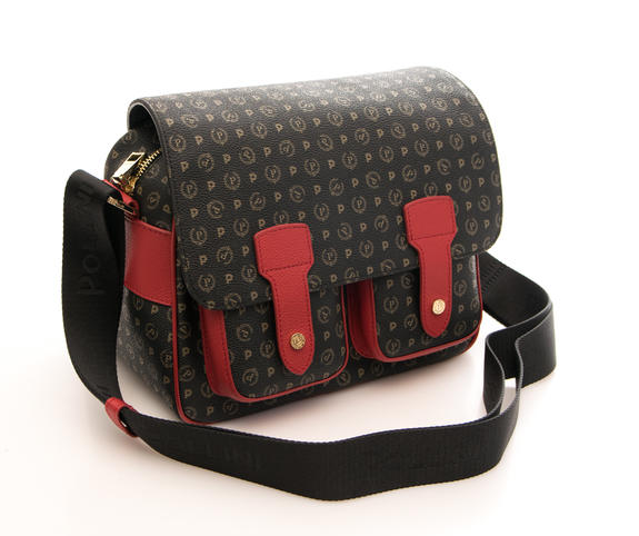 HERITAGE CLASSIC Borsa messenger con tracolla nero lacca - Borse Donna