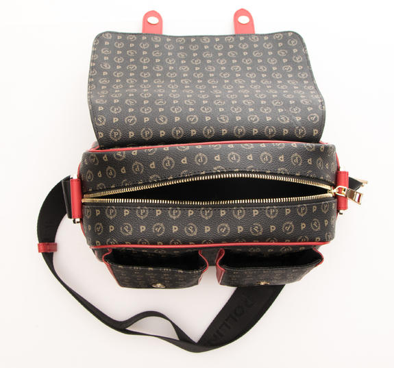 HERITAGE CLASSIC Borsa messenger con tracolla nero lacca - Borse Donna