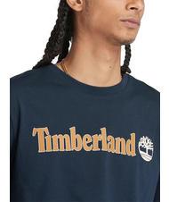 TIMBERLAND KENNEBEC RIVER LINEAR LOGO T-shirt in cotone dark sapphire - T-shirt Uomo - 3