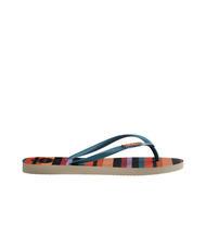 HAVAIANAS SLIM PATCHWORK Infradito beige straw/blue - Scarpe Donna - 2