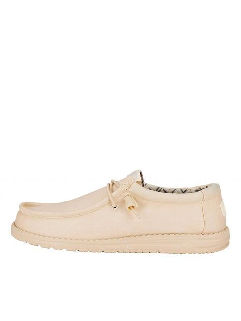 WALLY CANVAS M Mocassini easy-on in tela stone white - Scarpe Uomo