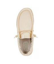 HEY DUDE WALLY CANVAS M Mocassini easy-on in tela stone white - Scarpe Uomo - 5