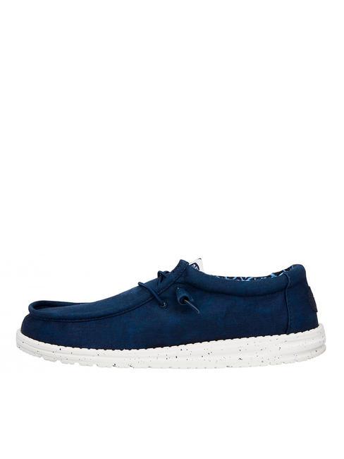 WALLY CANVAS M Mocassini easy-on in tela navy - Scarpe Uomo