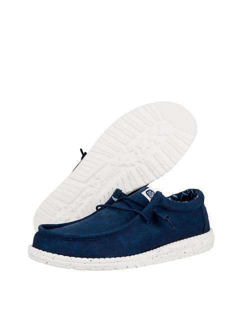WALLY CANVAS M Mocassini easy-on in tela navy - Scarpe Uomo