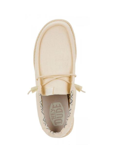 WALLY CANVAS M Mocassini easy-on in tela stone white - Scarpe Uomo