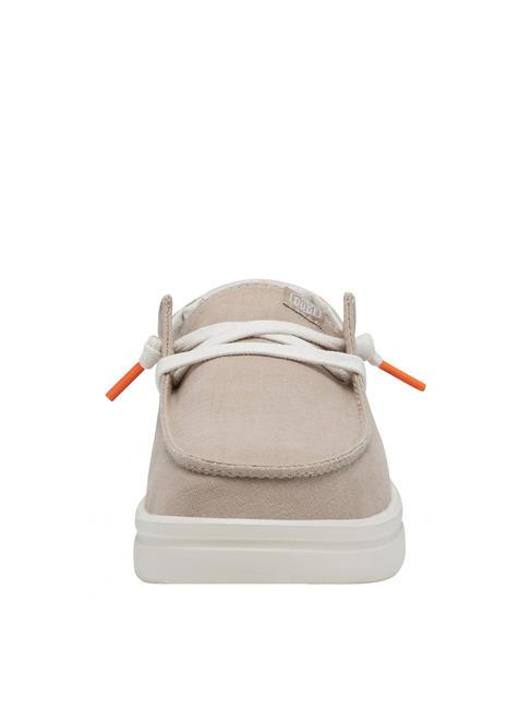 WENDY RISE Scarpa mocassino easy-on in misto lino chambray sandshell - Scarpe Donna
