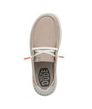 HEY DUDE WENDY RISE Scarpa mocassino easy-on in misto lino chambray sandshell - Scarpe Donna - 5