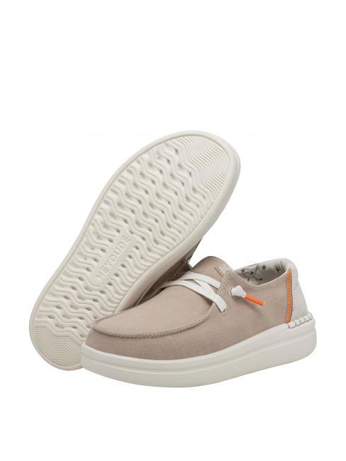 WENDY RISE Scarpa mocassino easy-on in misto lino chambray sandshell - Scarpe Donna