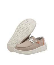 HEY DUDE WENDY RISE Scarpa mocassino easy-on in misto lino chambray sandshell - Scarpe Donna - 6