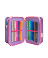 CAMOMILLA DREAMS&FLOWERS Astuccio 3 zip con kit scuola RHODAMINE RED - Astucci e Accessori - 2