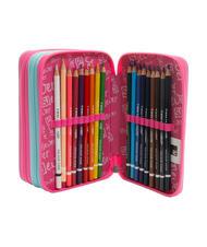 SJGANG EVER Astuccio 3 zip con kit scuola RHODAMINE RED - Astucci e Accessori - 3