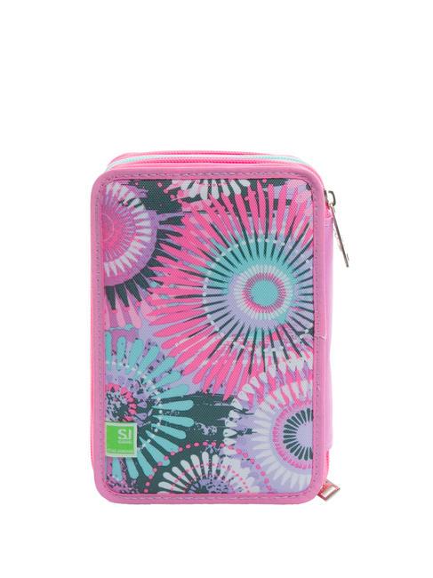 EVER Astuccio 3 zip con kit scuola RHODAMINE RED - Astucci e Accessori