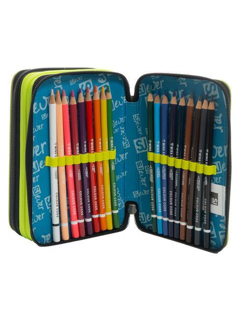 EVER Astuccio 3 zip con kit scuola bluedeep - Astucci e Accessori
