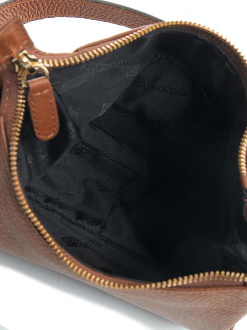 SANDRA Borsa a spalla in pelle con frange marrone - Borse Donna