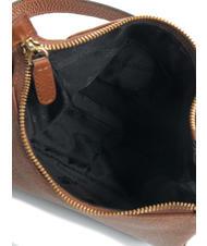 BRACCIALINI SANDRA Borsa a spalla in pelle con frange marrone - Borse Donna - 5